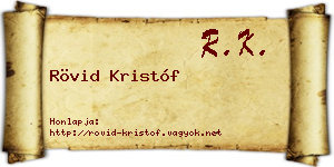 Rövid Kristóf névjegykártya