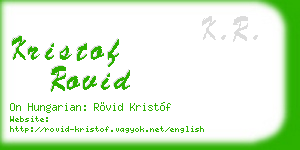 kristof rovid business card