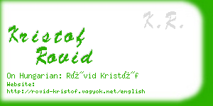 kristof rovid business card